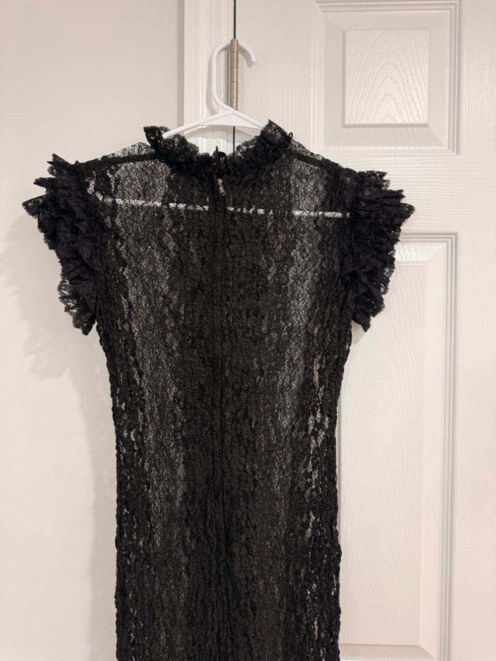 Dolce & Gabbana Black Lace Runway Midi Dress Sheer Elegant Size 44 - Picture 8 of 11